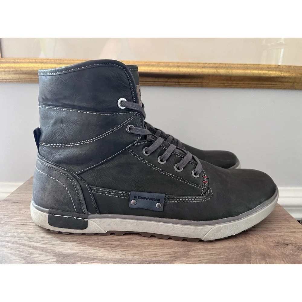 Day Five Shoes Boots Gray High Top Shoes Men's 12 Mervin Lace Up M1